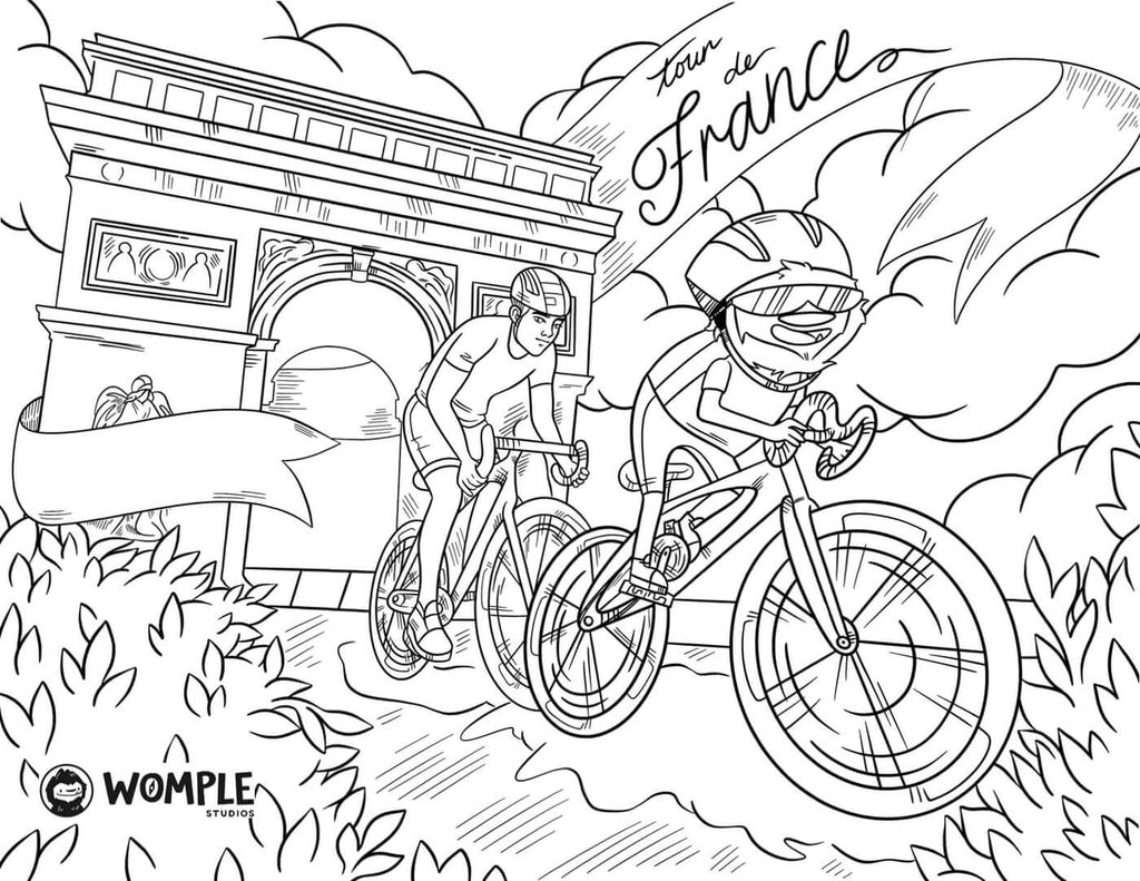 Womple Studios | Tour de France Coloring Page
