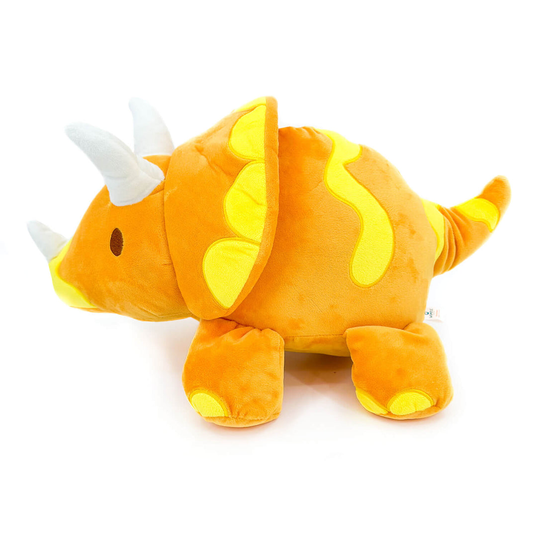 Womple Studios DinoGlows MEGA Triceratops reversible plush dinosaur side view