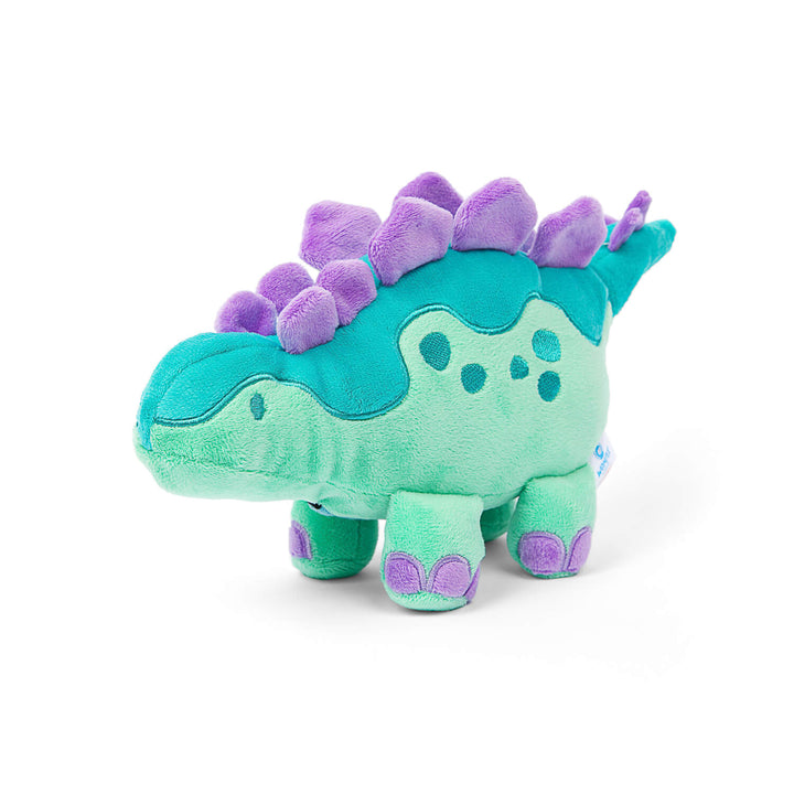 Womple Studios DinoGlow Stegosaurus reversible plush dinosaur front-side view