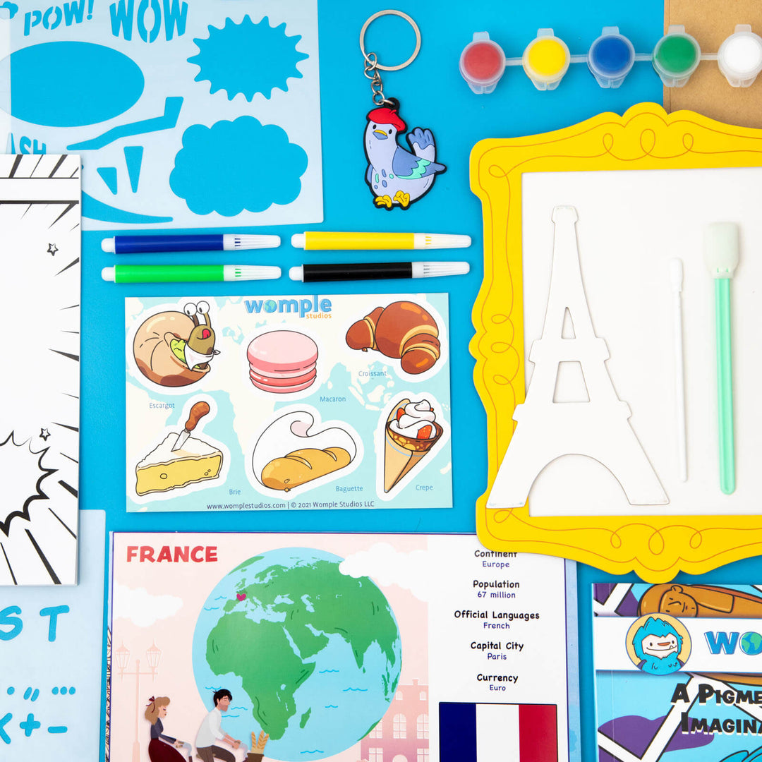 Womple Studios WompleBox: France photograph of box components