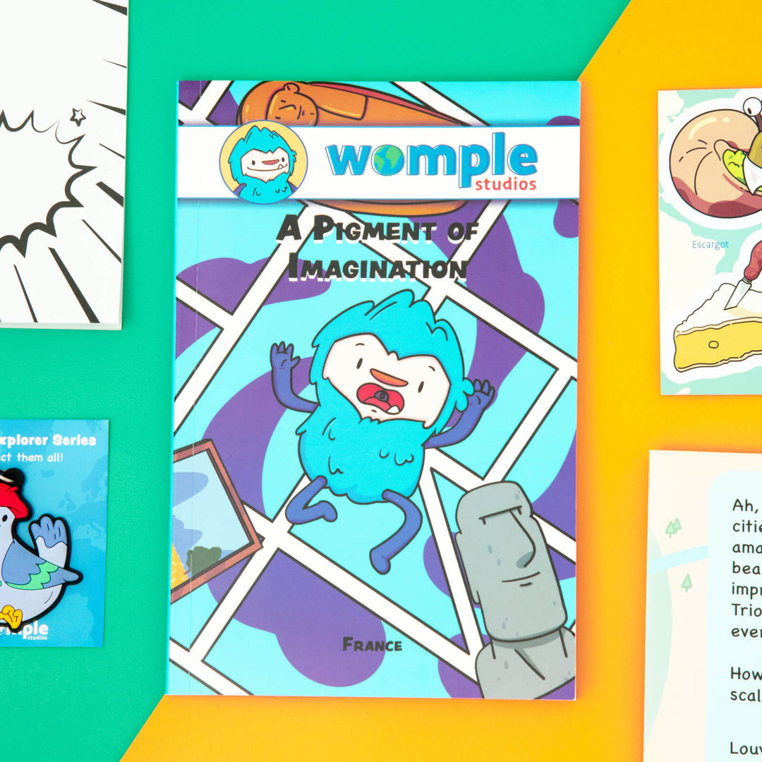 Womple Studios WompleBox: France photograph of illustrated book and box components