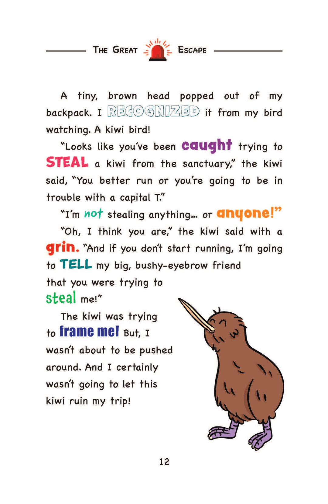 WompleBox: Flight of the Kiwi book, interior page example