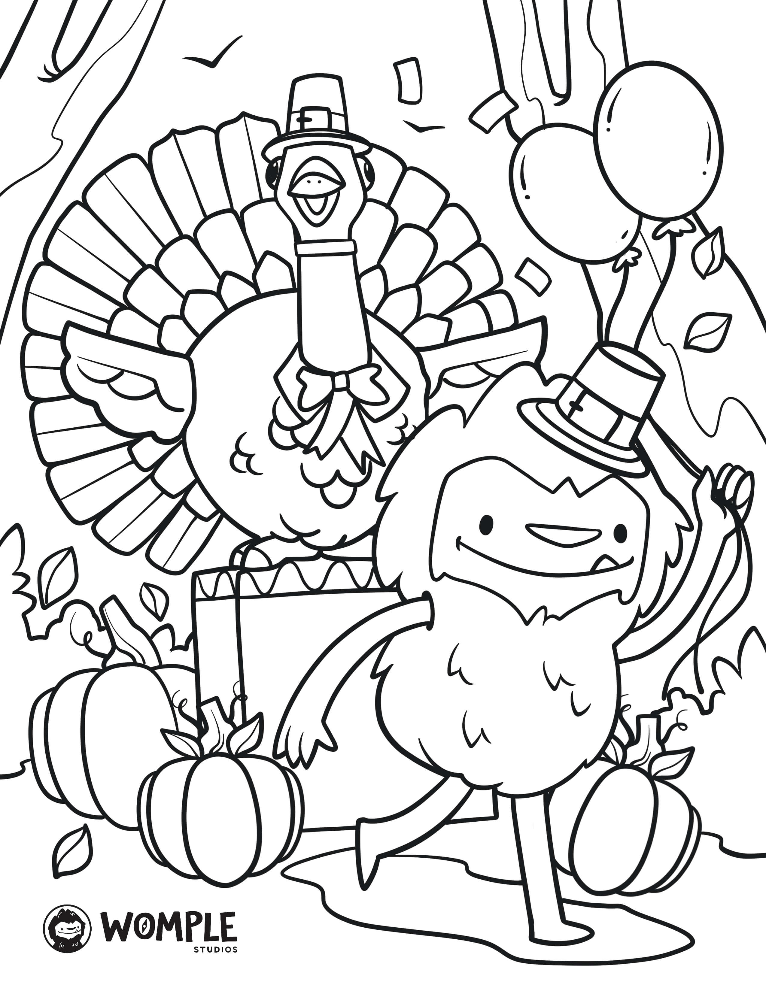 Womple in the Macy's Parade for Thanksgiving coloring page