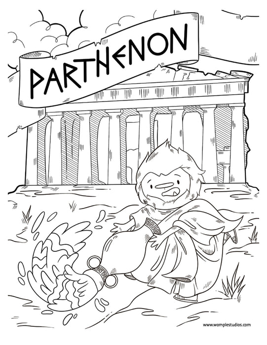 Parthenon Printable Coloring Page