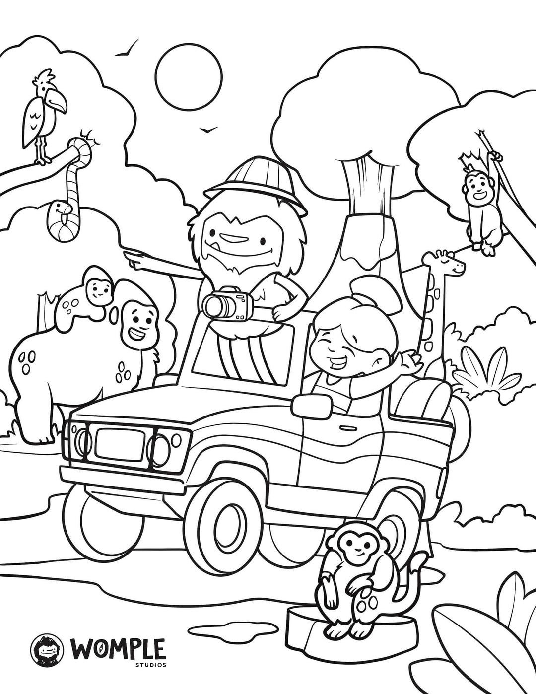 Womple Studios | African Safari Coloring Page