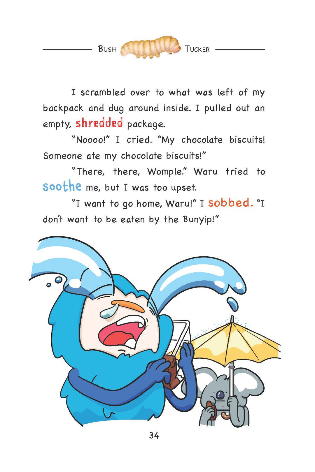 Page from 'Trouble Down Under', a Womple adventure book