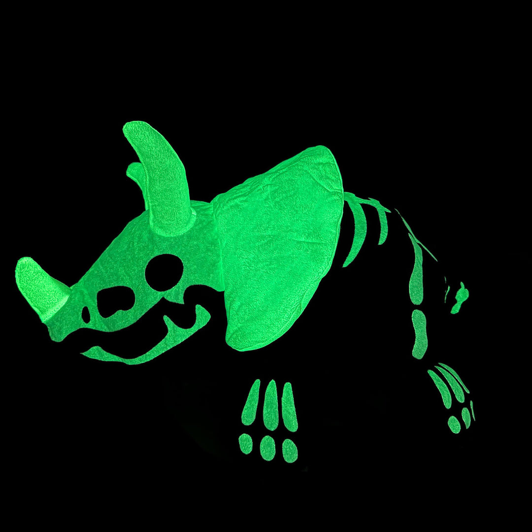 Womple Studios DinoGlows MEGA Triceratops reversible plush dinosaur glowing fossil skeleton