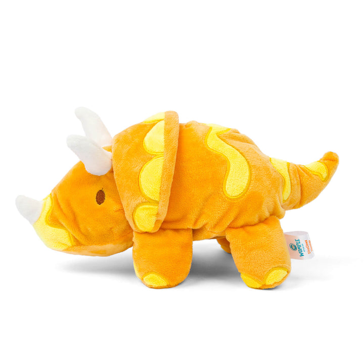 Womple Studios DinoGlow Triceratops reversible plush dinosaur side view