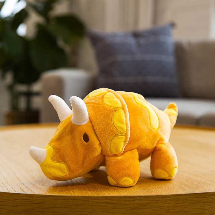 Womple Studios DinoGlow Triceratops reversible plush dinosaur