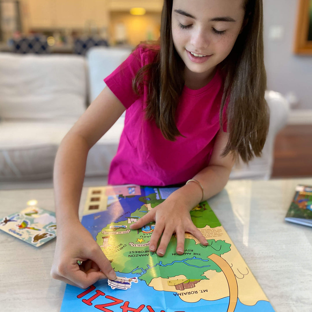 Womple Studios WompleBox: Brazil girl doing map activity