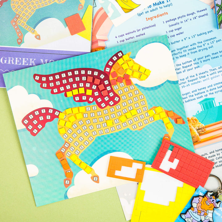 Womple Studios WompleBox: Greece pegasus mosaic craft activity