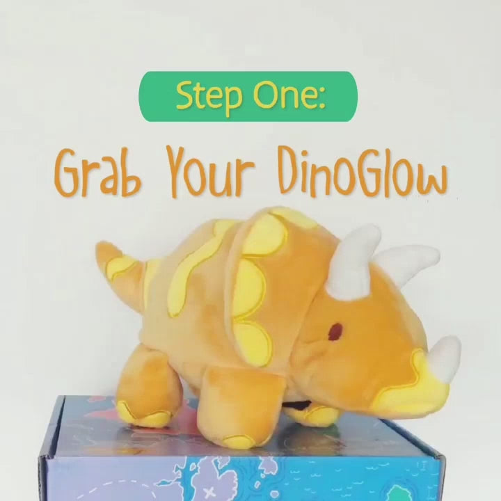 Womple Studios DinoGlows reversible glow in the dark plush dinosaurs