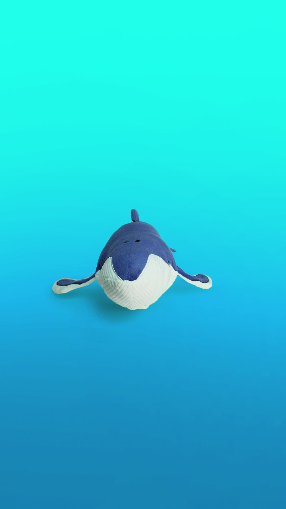 Humpback whale plush reversing inside out to show glow in the dark skeleton