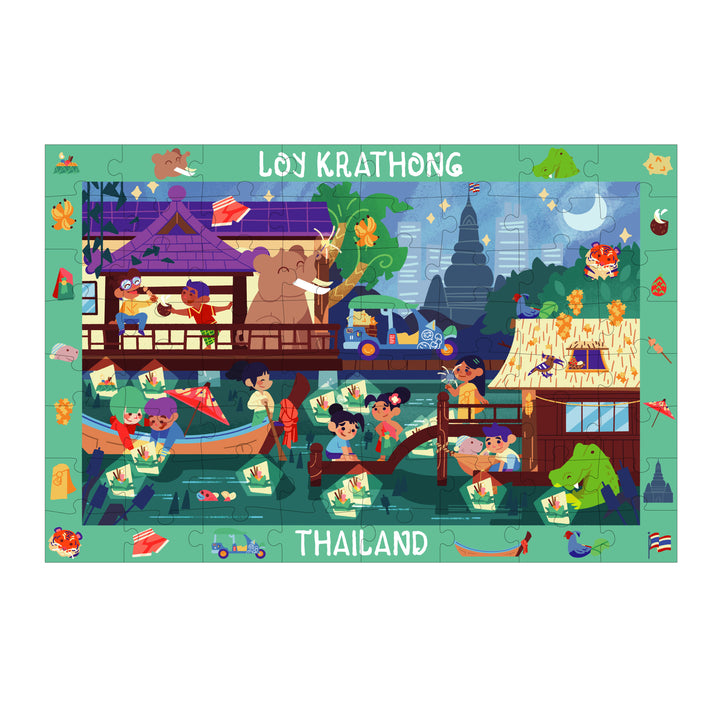 Seek-N-Find Puzzle: Thailand, Loy Krathong Festival